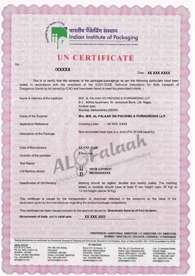 UN / IIP Certificate